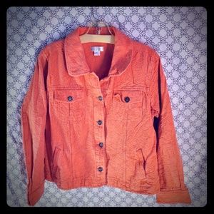 Christopher & Banks Coral Textured Floral Jacket